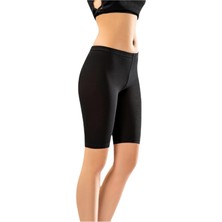 Siyah Pamuklu Dizüstü Kadın Tayt