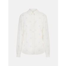 Guess Flore Kadın Beyaz Regular Fit Gömlek W5BH80W2982-G012