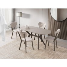 Star Capuccino Lak Panel Mutfak Masa Sandalye Takımı 82X138