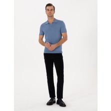 Cacharel Erkek Lacivert Straight Fit Pamuk Karışımlı İnce Fitilli Kadife Kanvas Pantolon 50314000-VR033