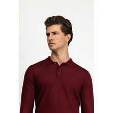 Kiğılı Polo Yaka Düğmeli Regular Fit Sıcak Tutan Yünlü Triko Kazak