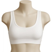 Marsilyan- Beyaz Mı Emay 1816 6'lı Pedli Kalın Askılı Alıştırma Sütyeni