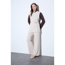 DeFacto Relax Fit Triko Pantolon Basic Beli Lastikli Geniş Paça V0088AZ25WN