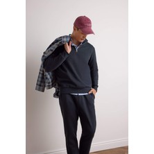 DeFacto Regular Fit Dik Yaka Yarım Fermuarlı İçi Yumuşak Tüylü Basic Düz Sweatshirt X7405AZ25AU