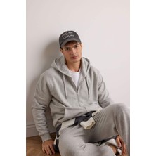 DeFacto Relax Fit Kapüşonlu İçi Yumuşak Tüylü Basic Düz Cepli Kalın Fermuarlı Sweatshirt D7599AX25AU
