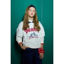 DeFacto Relax Fit Polo Yaka Baskılı Sweatshirt Kız Çocuk F2251A825AU