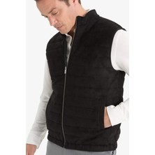 DeFacto Ultra Yumuşak Slim Fit Dar Kesim Dik Yaka Astarlı Fermuarlı Cepli Mevsimlik Baharlık Süet Yelek F0246AX25AU