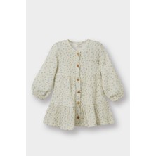 DeFacto Çiçekli Uzun Kollu Krinkıl Elbise Kız Bebek F4679A525AU