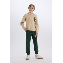 DeFacto Erkek Çocuk 2'li Takım Kapüşonlu Baskılı Sweatshirt Eşofman Altı D4740A8NS