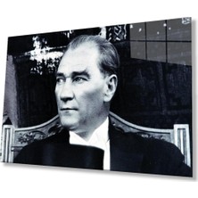 Atatürk Cam Tablo 4mm Dayanıklı Temperli Cam, Atatürk Glass Wall Art