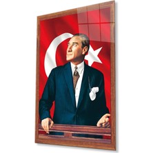 Atatürk Cam Tablo 4mm Dayanıklı Temperli Cam, Atatürk Glass Wall Art