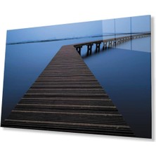 Deniz Iskele Mavi Cam Tablo 4mm Dayanıklı Temperli Cam Marine Pier Blue Glass Table 4mm Durable Tem