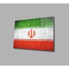 Iran Cam Tablo 4mm Dayanıklı Temperli Cam, Iran Flag Glass Wall Art