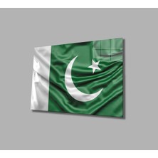 Pakistan Bayrağı Cam Tablo 4mm Dayanıklı Temperli Cam, Pakistan Flag Glass Wall Art