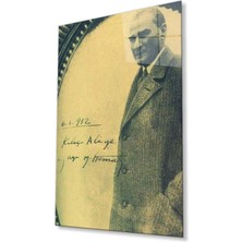 Atatürk Cam Tablo 4mm Dayanıklı Temperli Cam, Atatürk Glass Wall Art