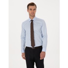 Cacharel Erkek Açık Mavi Slim Fit %100 Pamuk Klasik Gömlek 50318179-VR003