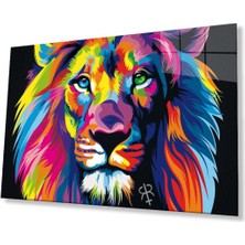 Renkli Aslan Cam Tablo 4mm Dayanıklı Temperli Cam