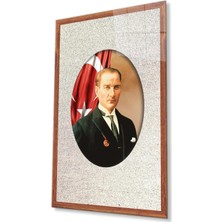 Atatürk Cam Tablo 4mm Dayanıklı Temperli Cam, Atatürk Glass Wall Art