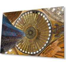 Cami Kubbe Dini Islami Duvar Dekoru Kaligrafi Cam Tablo 4mm Dayanıklı Temperli Cam