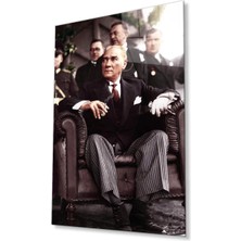 Atatürk Cam Tablo 4mm Dayanıklı Temperli Cam, Atatürk Glass Wall Art