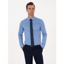 Cacharel Erkek Koyu Mavi Slim Fit %100 Pamuk Klasik Gömlek 50318179-VR032