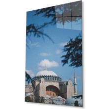 Ayasofya Cami Manzara Dini Duvar Dekoru Cam Tablo 4mm Dayanıklı Temperli Cam