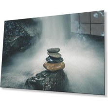 Taşlar Cam Tablo 4mm Dayanıklı Temperli Cam Stones Glass Wall Art