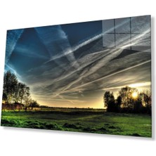 Gün Batımı Manzara Gökyüzü Cam Tablo 4mm Dayanıklı Temperli Cam Sunset Landscape Sky Glass Wall Art