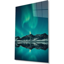 Dağ Yansıma Manzara Cam Tablo 4mm Dayanıklı Temperli Cam Mountain Reflection Landscape Glass Table