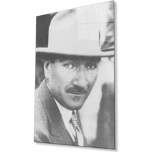 Atatürk Cam Tablo 4mm Dayanıklı Temperli Cam, Atatürk Glass Wall Art
