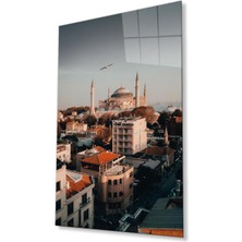 Ayasofya Cami Manzara Dini Duvar Dekoru Cam Tablo 4mm Dayanıklı Temperli Cam