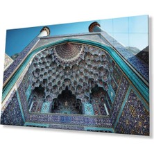 Cami Kubbe Dini Islami Duvar Dekoru Kaligrafi Cam Tablo 4mm Dayanıklı Temperli Cam