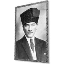 Atatürk Cam Tablo 4mm Dayanıklı Temperli Cam, Atatürk Glass Wall Art
