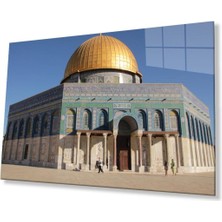 Kubbet'üs Sahra Dini Cam Tablo 4mm Dayanıklı Temperli Cam