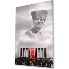 Atatürk Cam Tablo 4mm Dayanıklı Temperli Cam, Atatürk Glass Wall Art