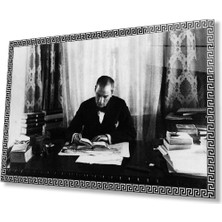 Atatürk Cam Tablo 4mm Dayanıklı Temperli Cam, Atatürk Glass Wall Art