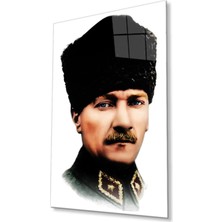 Atatürk Cam Tablo 4mm Dayanıklı Temperli Cam, Atatürk Glass Wall Art