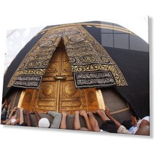 Kabe Kapısı Dini Islami Duvar Dekoru Kaligrafi Cam Tablo 4mm Dayanıklı Temperli Cam