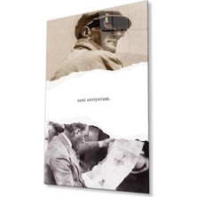 Atatürk Cam Tablo 4mm Dayanıklı Temperli Cam, Atatürk Glass Wall Art