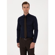 Cacharel Erkek Lacivert Slim Fit %100 Pamuk Klasik Gömlek 50318179-VR033