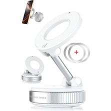PSGT Araç İçi Magsafe Kilitli Telefon Tutucu 360° Döner Başlık ve Metal Materyal ile Güçlü Tutuş