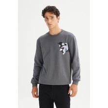 Lee L2520359 003 Anthracıte Erkek Erkek Baskılı Sweatshırt