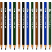 Faber-Castell Şövalye Hb Yuvarlak Kurşun Kalem 12 Adet Renkli Seçeneklerle Çizim İçin Uygun