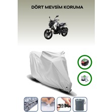 Breen Sym Nh x 125 Için Arka Çanta ve Kilit Uyumlu Gri Motosiklet Branda, Güvenli
