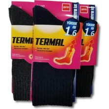 Kadın Karışık Renk 3 Çift Şirin Termal Kışlık Çorap