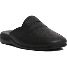 Pierre Cardin 288-2 Erkek Damat Çeyiz Kroko Siyah Deri Terlik