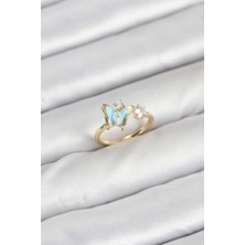 Pirinç Gold Renk Kelebek Model Kadın Yüzük