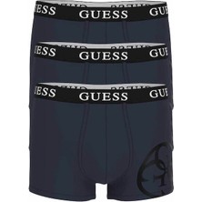 Guess Placed Logo Erkek Lacivert 3'lü Boxer Paketi U4RG04K6YW0-G7V2