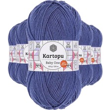 Kartopu 5 Adet Baby One Tüylenmeyen El Örgü İpi Yünü Açık Lacivert K604