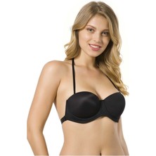 Le Jardin BCup Siyah Kadın Straplez Desteksiz Sütyen-7043